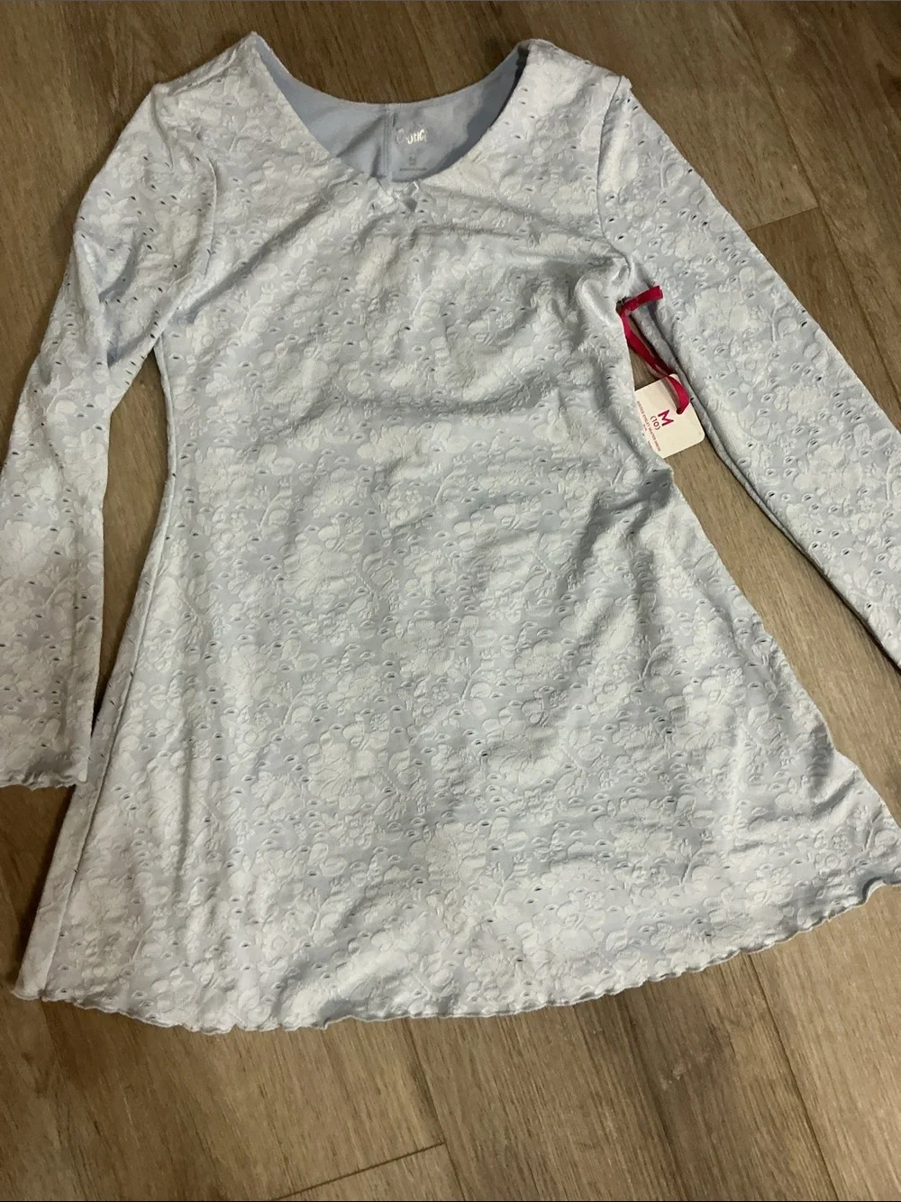 Justice Light Blue Lace A-Line Long Sleeve Tunic